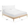 SAFAVIEH Couture Collection Cassity Brown/Natural Solid Wood Queen Size Bed with Woven Leather Headboard(White/Natural)