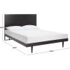 SAFAVIEH Couture Collection Cora Rose White Wash Solid Wood Herringbone Queen Size Bed(Black)