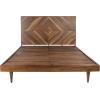 SAFAVIEH Couture Collection Cora Rose White Wash Solid Wood Herringbone Queen Size Bed(Natural Acacia)