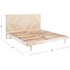 SAFAVIEH Couture Collection Cora Rose White Wash Solid Wood Herringbone Queen Size Bed(White Wash)