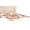 SAFAVIEH Couture Collection Cora Rose White Wash Solid Wood Herringbone Queen Size Bed(White Wash)