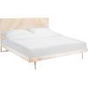 SAFAVIEH Couture Collection Cora Rose White Wash Solid Wood Herringbone Queen Size Bed(White Wash)