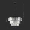 SAFAVIEH Couture Collection Karissa Art Deco Crystal Nickle 3-Tier Adjustable Halo Chandelier(Black)
