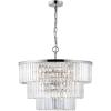SAFAVIEH Couture Collection Karissa Art Deco Crystal Nickle 3-Tier Adjustable Halo Chandelier(Nickle)