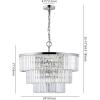 SAFAVIEH Couture Collection Karissa Art Deco Crystal Nickle 3-Tier Adjustable Halo Chandelier(Nickle)