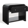 SAFAVIEH Couture Collection Liabella Black/Gold 1-Drawer Curved Nightstand (Fully Assembled)(Black/Gold)