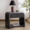SAFAVIEH Couture Collection Liabella Black/Gold 1-Drawer Curved Nightstand (Fully Assembled)(Black/Gold)