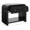SAFAVIEH Couture Collection Liabella Black/Gold 1-Drawer Curved Nightstand (Fully Assembled)(Black/Gold)