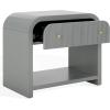 SAFAVIEH Couture Collection Liabella Black/Gold 1-Drawer Curved Nightstand (Fully Assembled)(Light Grey/Gold)