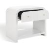 SAFAVIEH Couture Collection Liabella Black/Gold 1-Drawer Curved Nightstand (Fully Assembled)(White/Gold)