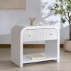 SAFAVIEH Couture Collection Liabella Black/Gold 1-Drawer Curved Nightstand (Fully Assembled)(White/Gold)