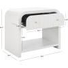 SAFAVIEH Couture Collection Liabella Black/Gold 1-Drawer Curved Nightstand (Fully Assembled)(White/Gold)