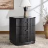SAFAVIEH Couture Collection Shelbie Black 3-Drawer Reeded Nightstand, Fully Assembled Bedside Accent Table(Black/Black)