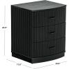 SAFAVIEH Couture Collection Shelbie Black 3-Drawer Reeded Nightstand, Fully Assembled Bedside Accent Table(Black/Black)