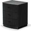 SAFAVIEH Couture Collection Shelbie Black 3-Drawer Reeded Nightstand, Fully Assembled Bedside Accent Table(Black/Black)