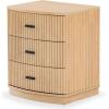 SAFAVIEH Couture Collection Shelbie Black 3-Drawer Reeded Nightstand, Fully Assembled Bedside Accent Table(Oak/Black)