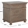 SAFAVIEH Couture Home Collection Allisyn Brown 3-Drawer Wood Nightstand Table (Fully Assembled)(Light Brown)