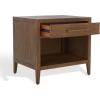 SAFAVIEH Couture Home Collection Ariella Light Grey 1-Drawer 1-Shelf Wood Nightstand Table (Fully Assembled)(Brown)
