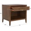 SAFAVIEH Couture Home Collection Ariella Light Grey 1-Drawer 1-Shelf Wood Nightstand Table (Fully Assembled)(Brown)