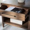 SAFAVIEH Couture Home Collection Ariella Light Grey 1-Drawer 1-Shelf Wood Nightstand Table (Fully Assembled)(Brown)