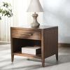 SAFAVIEH Couture Home Collection Ariella Light Grey 1-Drawer 1-Shelf Wood Nightstand Table (Fully Assembled)(Brown)