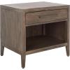 SAFAVIEH Couture Home Collection Ariella Light Grey 1-Drawer 1-Shelf Wood Nightstand Table (Fully Assembled)(Light Brown)