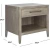 SAFAVIEH Couture Home Collection Ariella Light Grey 1-Drawer 1-Shelf Wood Nightstand Table (Fully Assembled)(Light Grey)