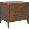 SAFAVIEH Couture Home Collection Ariella Light Grey 3-Drawer Wood Nightstand Table (Fully Assembled)(Brown)
