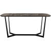 SAFAVIEH Couture Home Collection Britta Black Metal Faux Marble Top 29-inch Rectangle Dining Table SFV8707A