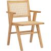 SAFAVIEH Couture Home Collection Hattie Walnut/Natural French Cane Living Room Dining Arm Chair (Set of 2) SFV4115D-SET2(Natural)