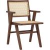 SAFAVIEH Couture Home Collection Hattie Walnut/Natural French Cane Living Room Dining Arm Chair (Set of 2) SFV4115D-SET2(Walnut / Natural)