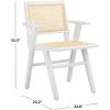 SAFAVIEH Couture Home Collection Hattie Walnut/Natural French Cane Living Room Dining Arm Chair (Set of 2) SFV4115D-SET2(White / Natural)