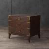 SAFAVIEH Couture Home Collection Nisha Light Grey 3-Drawer Wood Nightstand Table (Fully Assembled)(Brown)