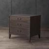 SAFAVIEH Couture Home Collection Nisha Light Grey 3-Drawer Wood Nightstand Table (Fully Assembled)(Light Brown)