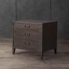 SAFAVIEH Couture Home Collection Nisha Light Grey 3-Drawer Wood Nightstand Table (Fully Assembled)(Light Brown)