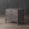 SAFAVIEH Couture Home Collection Nisha Light Grey 3-Drawer Wood Nightstand Table (Fully Assembled)(Light Grey)