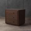 SAFAVIEH Couture Home Collection Rosey Light Grey 3-Drawer Wood Nightstand Table (Fully Assembled)(Brown)