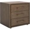SAFAVIEH Couture Home Collection Rosey Light Grey 3-Drawer Wood Nightstand Table (Fully Assembled)(Brown)