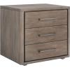 SAFAVIEH Couture Home Collection Rosey Light Grey 3-Drawer Wood Nightstand Table (Fully Assembled)(Light Brown)