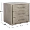 SAFAVIEH Couture Home Collection Rosey Light Grey 3-Drawer Wood Nightstand Table (Fully Assembled)(Light Grey)
