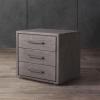 SAFAVIEH Couture Home Collection Rosey Light Grey 3-Drawer Wood Nightstand Table (Fully Assembled)(Light Grey)
