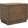 SAFAVIEH Couture Home Collection Steve Light Brown 2-Drawer Wood Nightstand Table (Fully Assembled)(Brown)