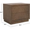 SAFAVIEH Couture Home Collection Steve Light Brown 2-Drawer Wood Nightstand Table (Fully Assembled)(Brown)