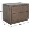 SAFAVIEH Couture Home Collection Steve Light Brown 2-Drawer Wood Nightstand Table (Fully Assembled)(Light Brown)