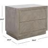 SAFAVIEH Couture Home Collection Steve Light Brown 2-Drawer Wood Nightstand Table (Fully Assembled)(Light Grey)