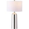 SAFAVIEH Couture Lighting Collection Chadric Silver/White 29-inch Table Lamp for Bedroom Living Room Home Office Desk Nightstand (LED Bulb Included)(Silver/White)
