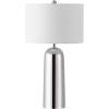 SAFAVIEH Couture Lighting Collection Chadric Silver/White 29-inch Table Lamp for Bedroom Living Room Home Office Desk Nightstand (LED Bulb Included)(Silver/White)