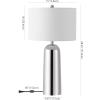 SAFAVIEH Couture Lighting Collection Chadric Silver/White 29-inch Table Lamp for Bedroom Living Room Home Office Desk Nightstand (LED Bulb Included)(Silver/White)