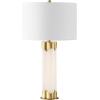 SAFAVIEH Couture Lighting Collection Chavez Alabaster/Gold 28-inch Bedroom Living Room Home Office Desk Nightstand Table Lamp (LED Bulb Included)(White/Gold)