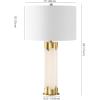 SAFAVIEH Couture Lighting Collection Chavez Alabaster/Gold 28-inch Bedroom Living Room Home Office Desk Nightstand Table Lamp (LED Bulb Included)(White/Gold)